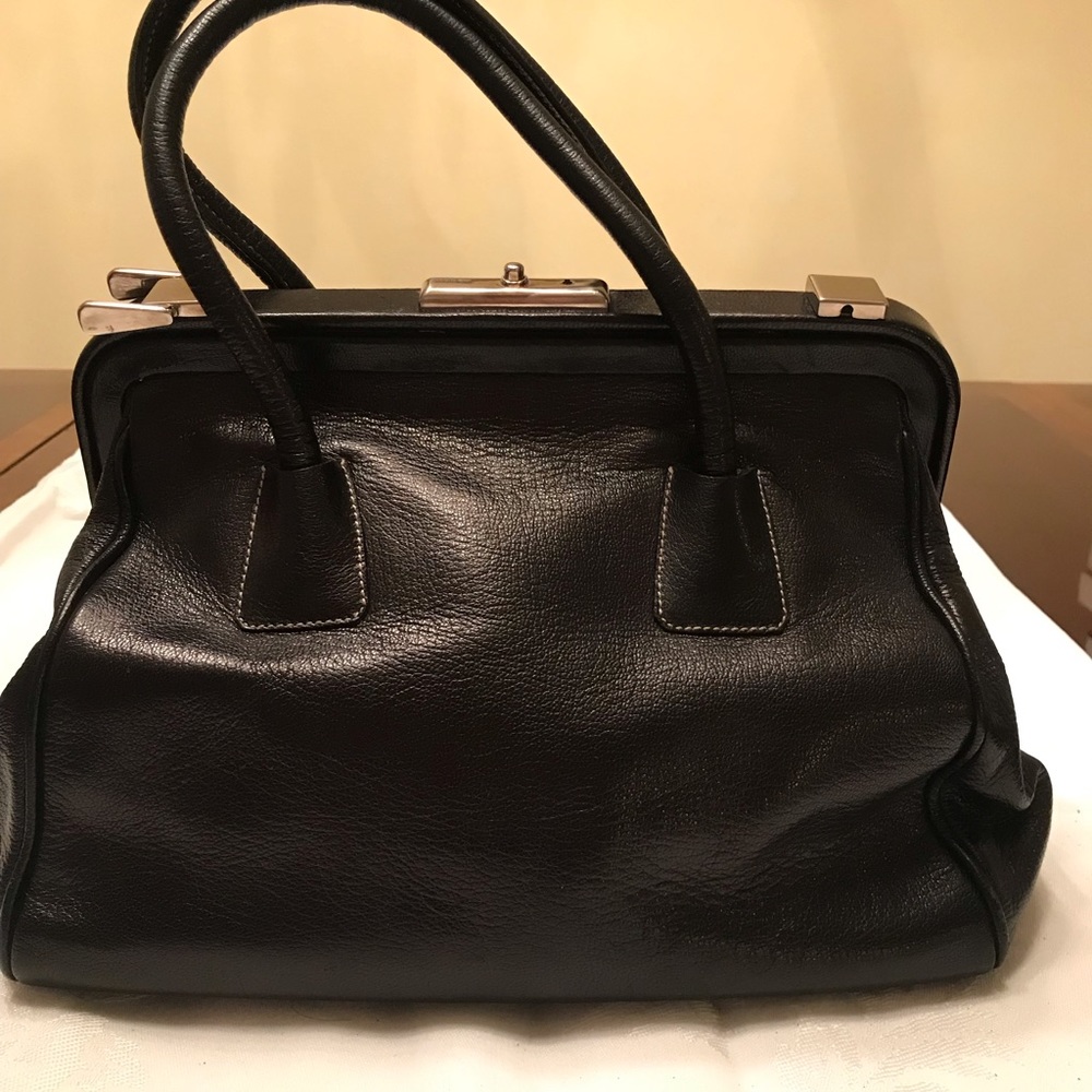 Prada Black Leather Madras Cerniera  Doctor Bag - Picture 2 of 8